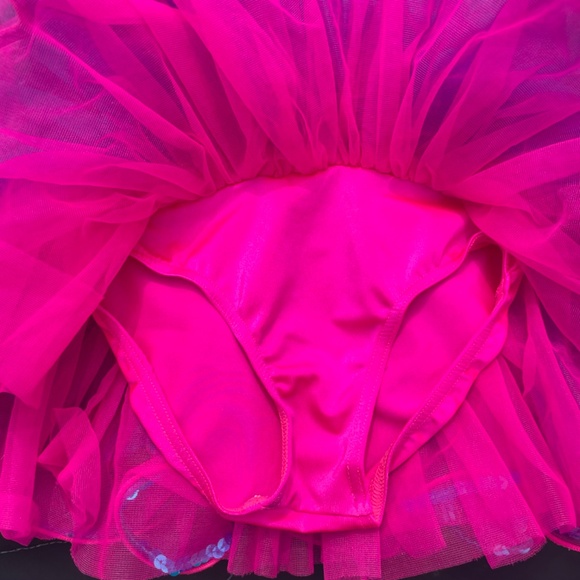 Handmade Toddler Dance Dress | Size Small | Blue & Pink | Lined - Picture 8 of 9